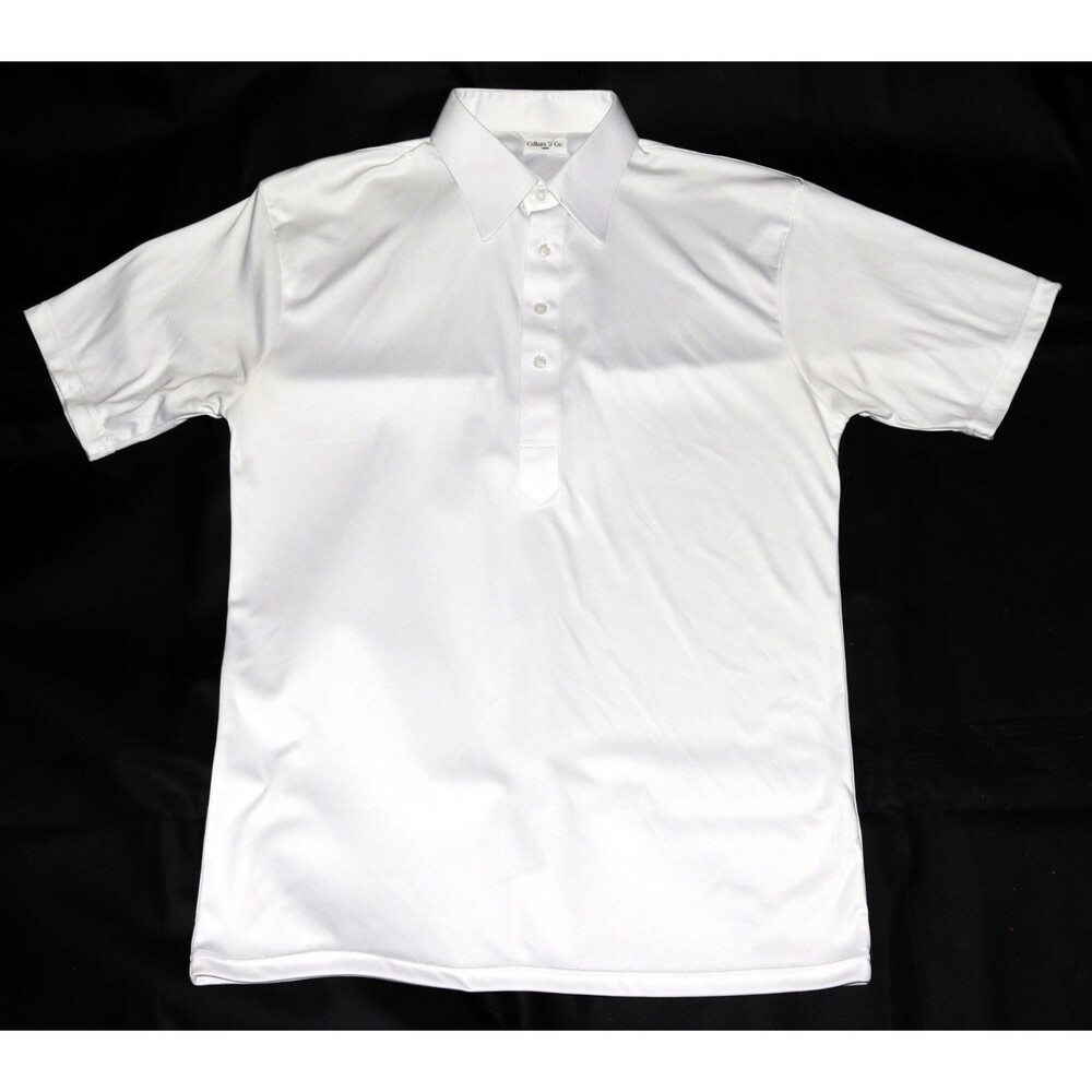 Collars & Co Men's Performance Short Sleeve White Polo Shirt Size Large